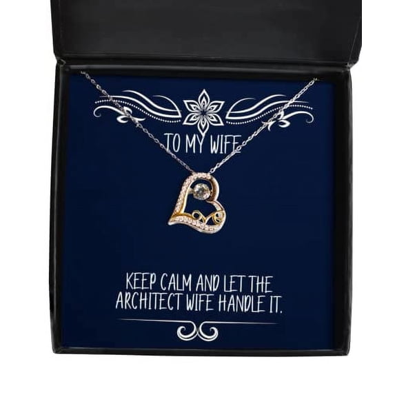 amangny Keep Calm and Let The Architect Wife Handle It. Wife Love Dancing Necklace, Inspire Wife, Jewelry for Wife