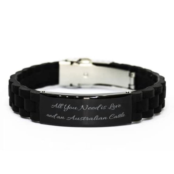 amangny Love Australian Cattle Dog, All You Need is Love and an Australian, Australian Cattle Dog Black Glidelock Clasp Bracelet from Friends