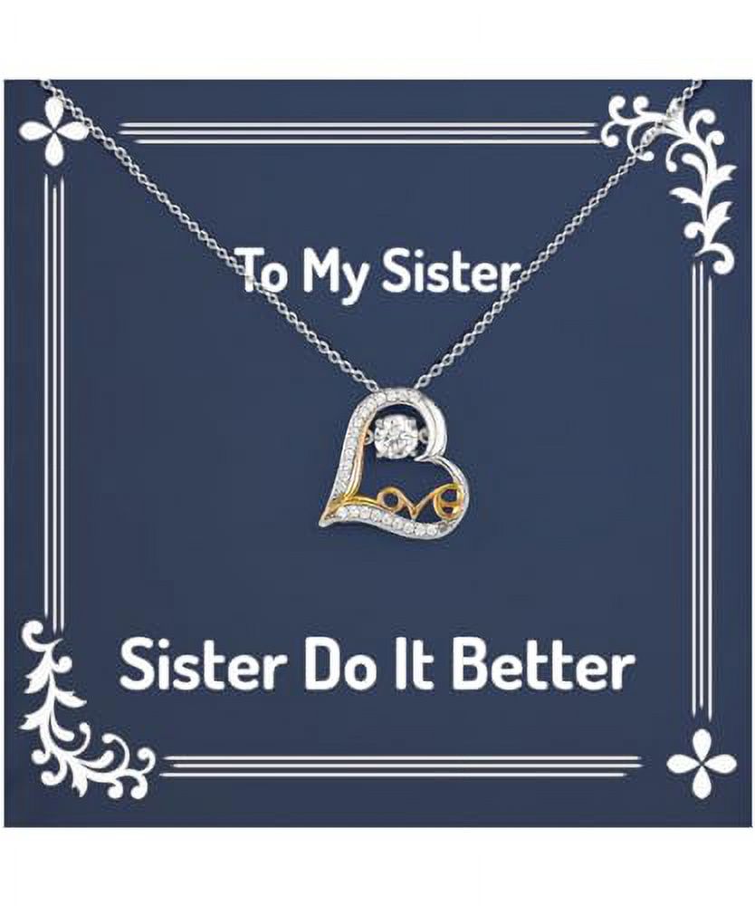 amangny Love Sister Love Dancing Necklace, Sister Do It Better, Useful Jewelry For Sisters From Sister, Cool sister, Cool sister gifts, Gift ideas for cool sisters