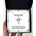 thumbnail image 1 of amangny Love Wife, Keep Calm and Let The Director Wife Handle It, Unique Idea Cross Dancing Necklace for Wife from Husband, 1 of 6