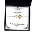 thumbnail image 1 of amangny Love Wife Sunflower Bracelet, My Wife is an Awesome Gate Agent, Inspire Gifts, Christmas, New Years, Valentines Day, Mothers Day, Anniversaries, 1 of 5
