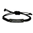 thumbnail image 1 of amangny Motivational Maintenance Worker Gifts, World's Okayest Maintenance Worker, Cool Black Rope Bracelet for Friends from Friends, 1 of 1