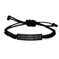 thumbnail image 1 of amangny Motivational Sister Black Rope Bracelet, I'm The Youngest Sister Rules D, 1 of 1