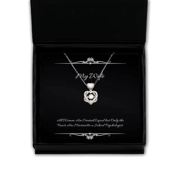 amangny Motivational Wife Gifts, All Women are Created Equal but Only The Finest are, Wife Heart Knot Silver Necklace from Husband, Spouse, Girlfriend, Boyfriend, Significant Other