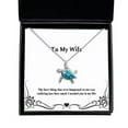 thumbnail image 1 of amangny Motivational Wife, The Best Thing That Ever Happened to me was Realizing just How Much I, Wife Opal Turtle Necklace from Husband, 1 of 6