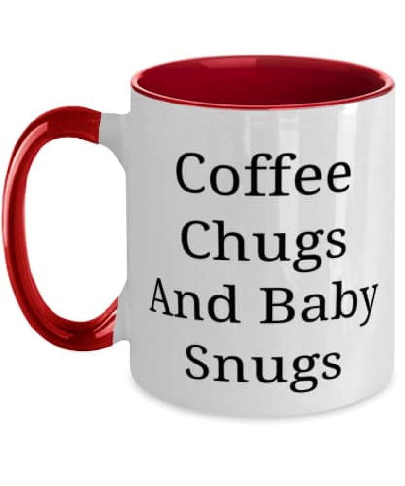 amangny Mum Gifts For Mother, Coffee Chugs And Baby Snugs, Brilliant Mum Two Tone 11oz Mug, Cup From Daughter, , Holiday, Mothers Day, Christmas, Thanksgiving, Birthday