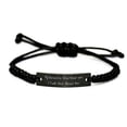 thumbnail image 1 of amangny My Domestic Shorthair and. Black Rope Bracelet, Domestic Shorthair Cat Present from Friends, Inspirational Engraved Bracelet for Cat Lovers, 1 of 1