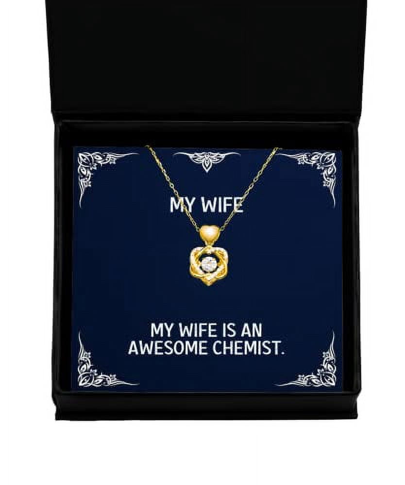 amangny My Wife is an Awesome Chemist. Heart Knot Gold Necklace, Wife Present from Husband, Gag Jewelry for, Gift Ideas for Husband, Husbands Gift, Unique Gifts for Husband, Best Gifts for Husband,