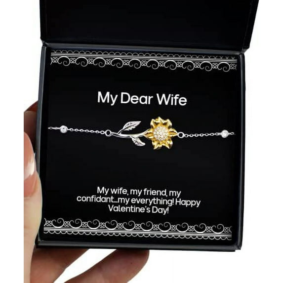 amangny My Wife, My Friend, My Confidant.My Everything! Happy Valentine's Day! Wife Sunflower Bracelet, Special Wife, Jewelry for Wife