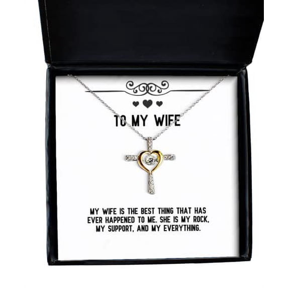 amangny My Wife is The Best Thing That has Ever Happened to me. Wife Cross Dancing Necklace, Unique Idea Wife Gifts, Jewelry for Wife, Funny Wife, Necklace Gift, Funny Cross Dancing, Funny Wife Cross