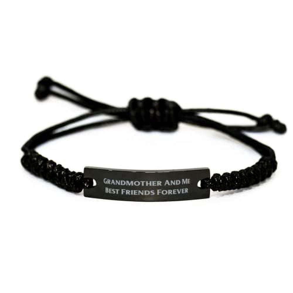amangny New Grandmother, Grandmother and Me Best Friends Forever, Grandmother Black Rope Bracelet from Granddaughter