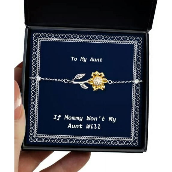 amangny Nice Aunt Gifts, If Mommy Won't My Aunt Will, Best Christmas Sunflower Bracelet Gifts for
