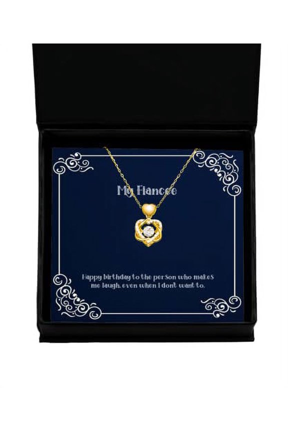 Nice Fiancee Heart Knot Gold Necklace, Happy Birthday to The Person who Makes me Laugh, Even, Present from, Gifts from Nature, Gifts from The Heart, Gifts from Loved Ones, Gifts