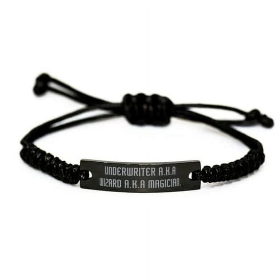 amangny Nice Underwriter, Underwriter A.K.A Wizard A.K.A Magician, Fun Holiday Black Rope Bracelet for Coworkers