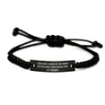 thumbnail image 1 of amangny Nice Wife, I Wish That I Could be The Reason why You Smile Even During Times of Trouble, Valentine's Day Black Rope Bracelet for Wife, 1 of 1