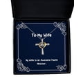 thumbnail image 1 of amangny Nice Wife, My Wife is an Awesome Youth Minister, Fun Holiday Cross Dancing Necklace for, 1 of 6