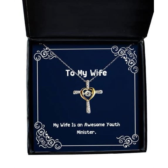 amangny Nice Wife, My Wife is an Awesome Youth Minister, Fun Holiday Cross Dancing Necklace for