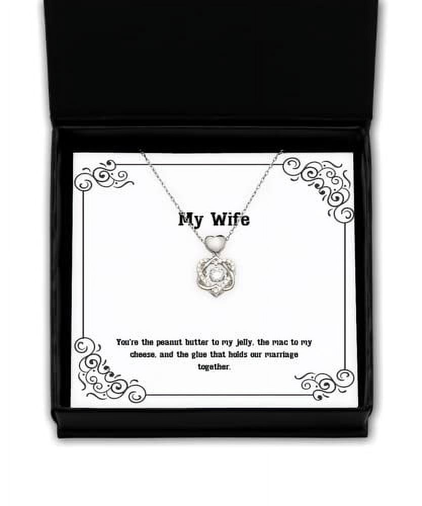 amangny You're The Peanut Butter to My Jelly, The mac to My. Wife Heart Knot Silver Necklace, Sarcastic Wife Gifts, Jewelry for Wife, Presents, Gift Giving, Christmas, Stocking Stuffers,
