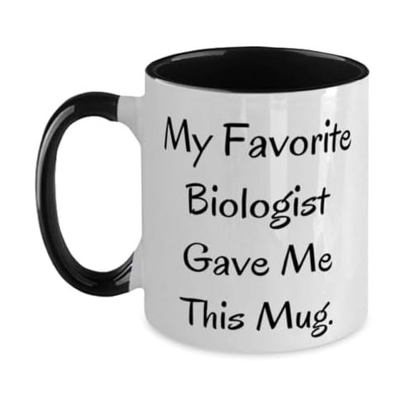 amangny Perfect Biologist Gifts, My Favorite Biologist Gave Me This Mug, Birthday Two Tone 11oz Mug For Biologist from Friends, Friends TV show, Two Tone Mug, Mug Gift
