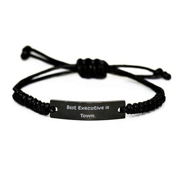 amangny Perfect Executive Black Rope Bracelet, Best Executive in Town, Inspirational Gifts for Men Women