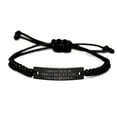 thumbnail image 1 of amangny Perfect Iowa Black Rope Bracelet, I Might Not Be Perfect but at Least I am from Iowa, Gifts for, Present from, Engraved Bracelet for Iowa, 1 of 1