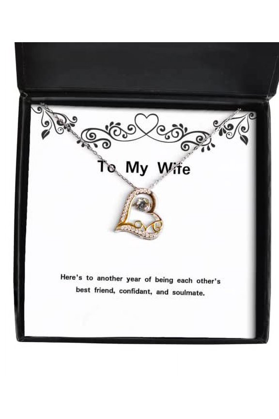 Perfect Wife Gifts, Here's to Another Year of Being Each Other's Best Friend, Birthday Love Dancing Necklace for Wife, Spouse, Girlfriend, Husband, Boyfriend, Significant Other