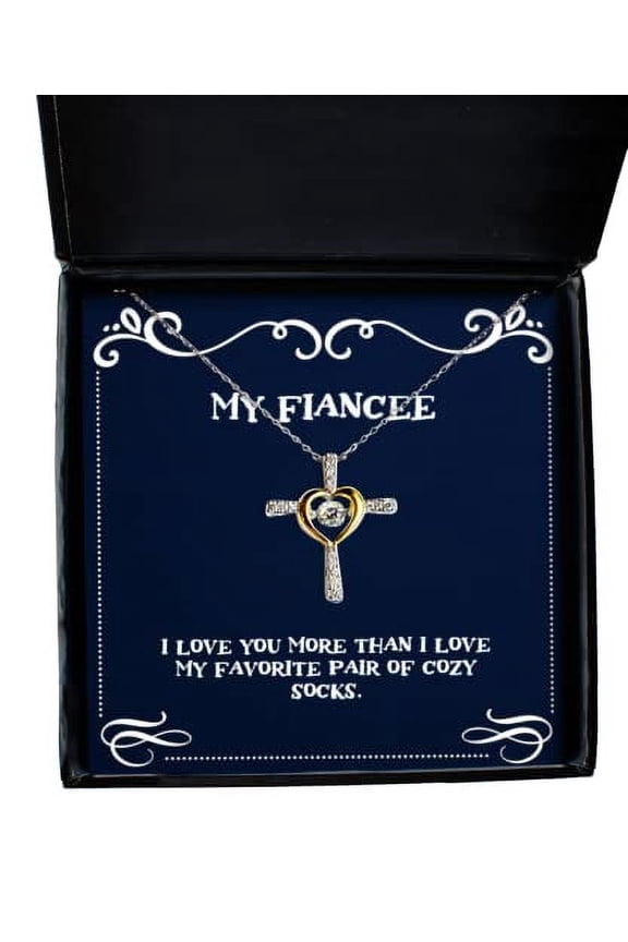Reusable Fiancee Cross Dancing Necklace, I Love You More Than I Love My Favorite Pair of Cozy, Gag Gifts, Engagement Ring, Wedding Ring, Diamond Ring, Gold Ring, Silver Ring,