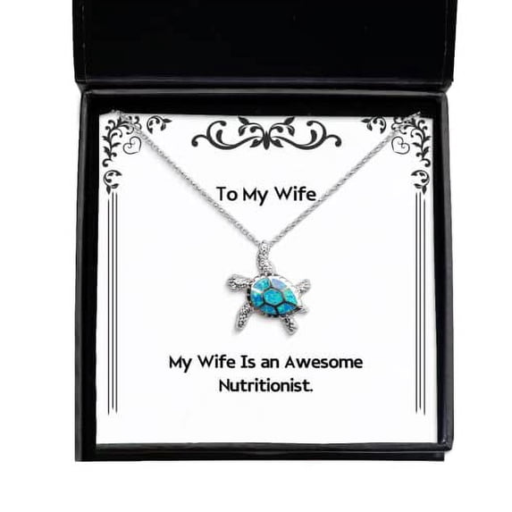 amangny Reusable Wife Opal Turtle Necklace, My Wife is an Awesome Nutritionist, Fancy Gifts for, Valentine's Day Gifts