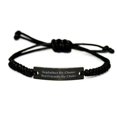 thumbnail image 1 of amangny Sarcastic Stepfather, Stepfather by Chance Best Friends by Choice, Epic Holiday Black Rope Bracelet from Dad, 1 of 1