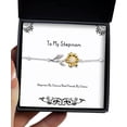 thumbnail image 1 of amangny Sarcastic Stepmom Gifts, Stepmom by Chance Best Friends by Choice, Reusable Sunflower Bracelet for Mom from Daughter, 1 of 5
