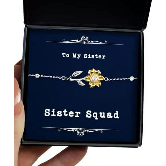 amangny Sister Gifts for Sister, Sister Squad, Unique Sister Sunflower Bracelet, from Sister
