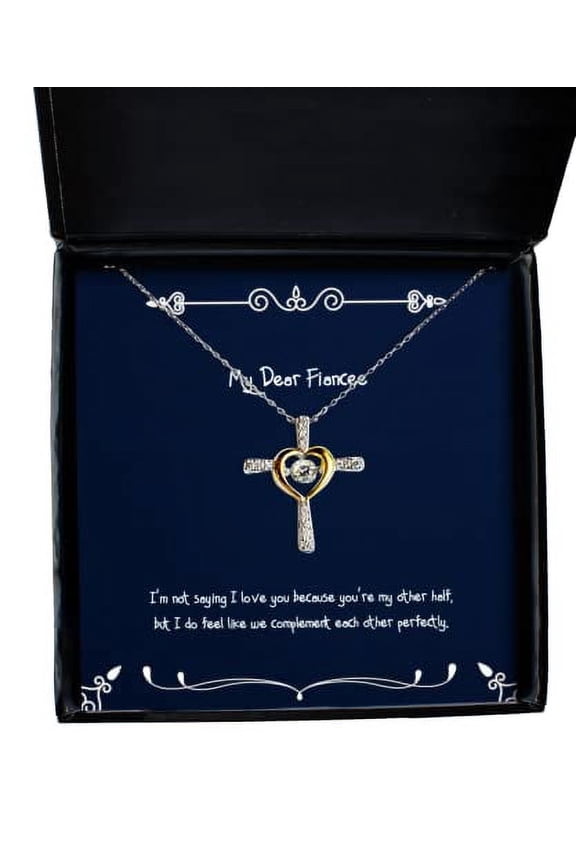 Special Fiancee Gifts, I'm not Saying I Love You Because You're My Other Half, but, Useful Birthday Cross Dancing Necklace from, Dance, Cross Necklace, Necklaces for Dance, Gifts for Dancers