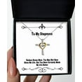 thumbnail image 1 of amangny Stepmom Gifts for Mom, Badass Mom. You May Not Have Given Me Life. But You, Motivational Stepmom Cross Dancing Necklace, from Son, 1 of 5