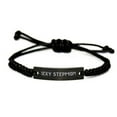 thumbnail image 1 of amangny Stepmom for Mom, Sexy Stepmom, Inappropriate Stepmom Black Rope Bracelet, Engraved Bracelet from Son, 1 of 1