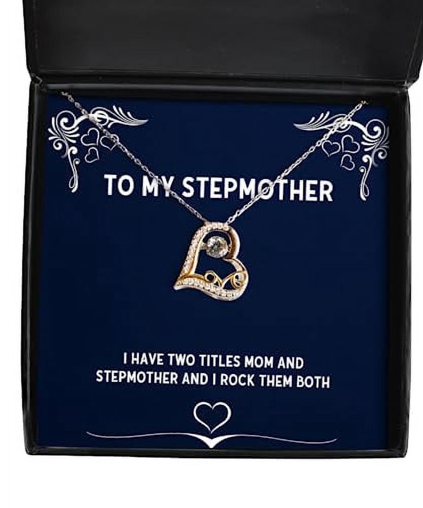 amangny Stepmother Gifts For Mom, I Have Two Titles Mom And Stepmother[], Joke Stepmother Love Dancing Necklace, Jewelry From Daughter, Stepmom, Mothers day, Gift ideas, Gifts for her, Birthday