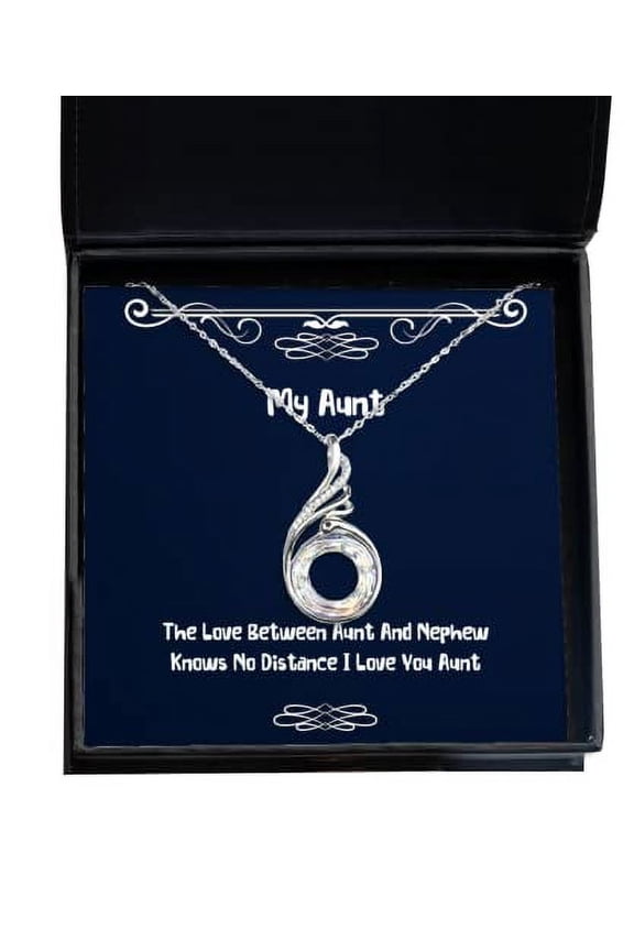 The Love Between Aunt and Nephew Knows No Distance I Love You Aunt Aunt Rising Phoenix Necklace, Reusable Aunt Gifts, for