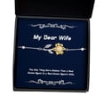 thumbnail image 1 of amangny The Only Thing More Badass Than a Real Estate Agent is a. Wife Sunflower Bracelet, Inspirational Wife Gifts, Jewelry for Wife, 1 of 5