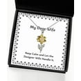 thumbnail image 1 of amangny Unique Wife Gifts, Keep Calm and Let The Designer Wife Handle It, Cheap Holiday Sunflower Pendant Necklace from Wife, 1 of 5