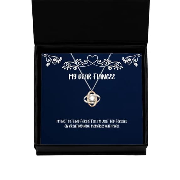 amangny Useful Fiancee Gifts, I'm not Getting Forgetful, I'm just Too Focused on, Funny Birthday Love Knot Rose Gold Necklace from, Gifts for Fiancee, Gift Ideas for Fiancee, What to get My Fiancee