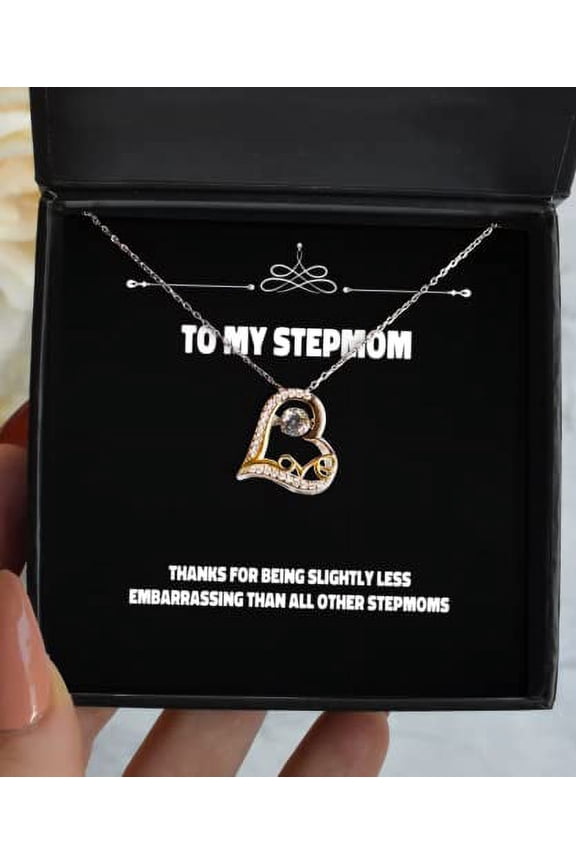 Useful Stepmom Gifts, Thanks for Being Slightly Less Embarrassing Than All Other [B[, Epic Christmas Love Dancing Necklace Gifts for Mom