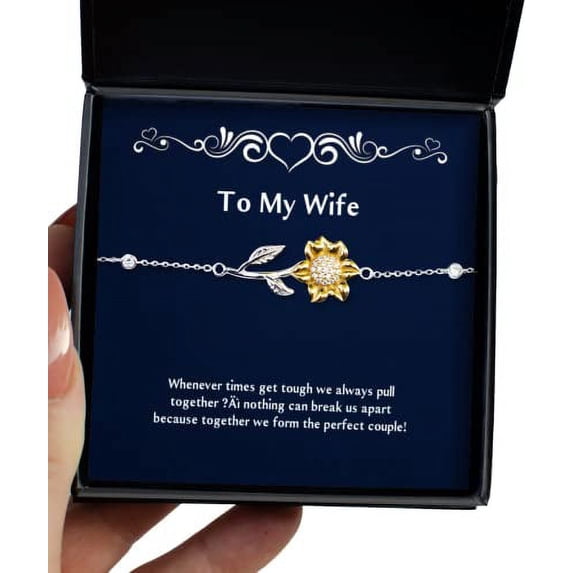 amangny Whenever Times get Tough we Always Pull Together Äì Nothing can Break us! Wife Sunflower Bracelet, Cool Wife, Jewelry for Wife