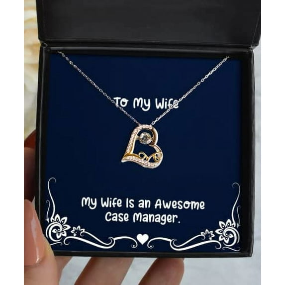 amangny Wife for, My Wife is an Awesome Case Manager, Unique Wife Love Dancing Necklace, Jewelry from Husband