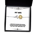 thumbnail image 1 of amangny Wife for Wife, I Wish That You Know How Special You are to me and it Makes My, Funny Wife Sunflower Bracelet, Jewelry from Husband, 1 of 5