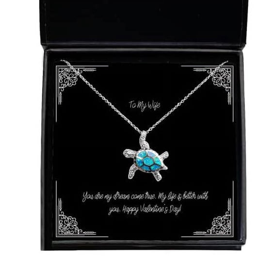 amangny You are My Dream Come True. My Life is Better with You. Happy! Wife Opal Turtle Necklace, Inappropriate Wife, Jewelry for Wife
