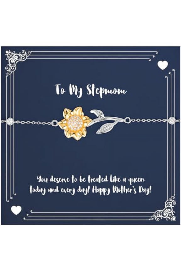 You deserve to be treated like a queen today and!! Stepmom Sunflower Bracelet, Surprise Stepmom Gifts, Jewelry For Mom from Son, Birthday, Mothers day, Stepmother, Grandmother, Aunt