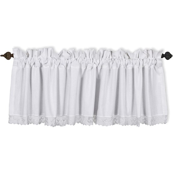 amanta Home 100% Cotton Slub Curtain Valance Set of 2, 72 x 16 Inch. Window Valances for Kitchen, Living Room, Bathroom, Rustic Country Cottage Farmhouse Home Dcor