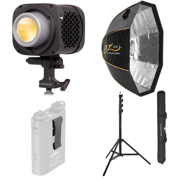 amaran Halo 300x 305W Bi-Color COB LED Light, Bundle with Softbox and Stand