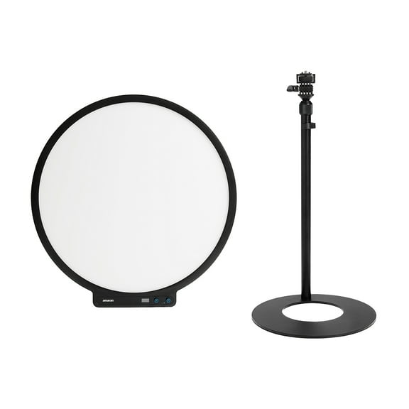 amaran Verge Max 22" 60W Bi-Color Circular LED Light Panel, Charcoal, with Base Stand