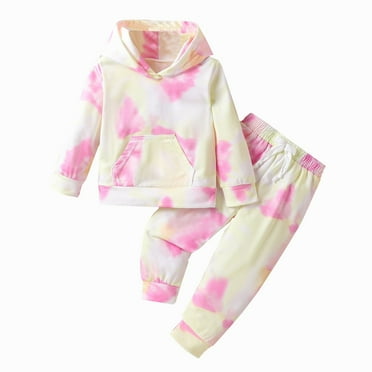 Wancir 2 Piece Tracksuit Girls Boys Athletic Sweatsuits Sets Hooded Sweatshirt and Jogger Sweatpants Clothing Sets for Kids