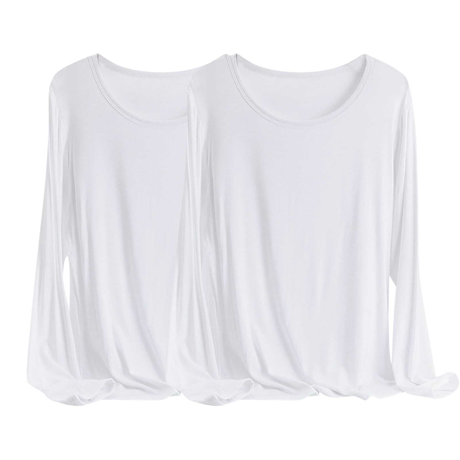 Wancir 2PC Women's Top Basic Long Sleeve T Shirts Solid